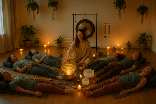 create an image of sound healing session
